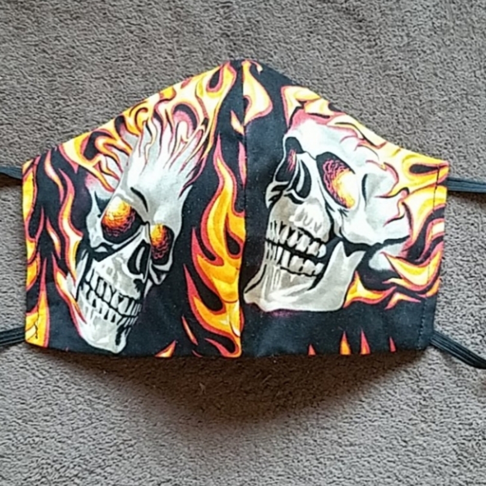 Skull & Fire Face Mask - Picture 2 of 6
